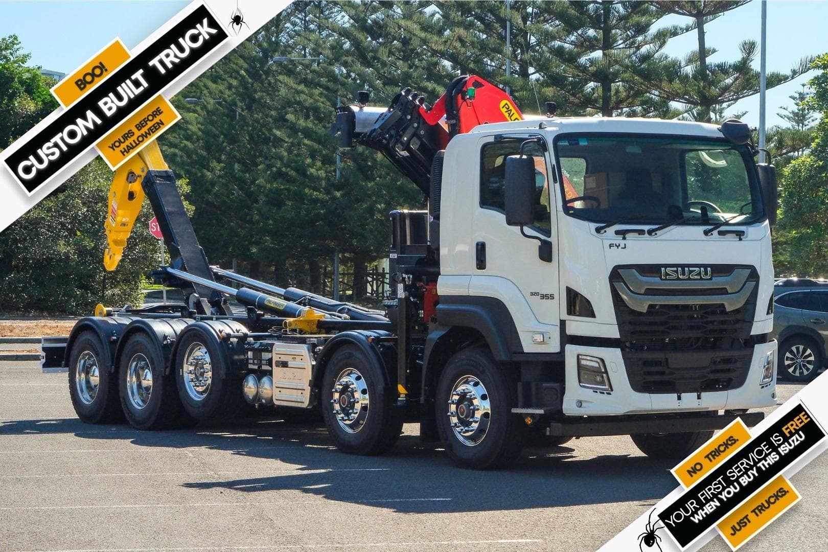 2025 Isuzu F Series FYJ 320-355 AT R67 10x4 Palfinger Hook and Crane Combo