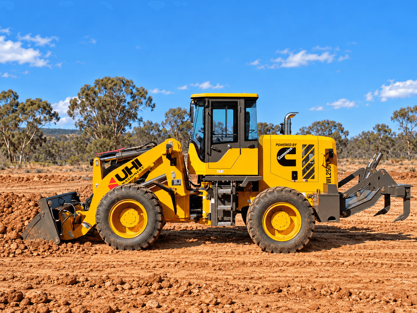 UWL250R 2.5T Wheel Loader with 100HP Cummins Engine | UHI Machinery
