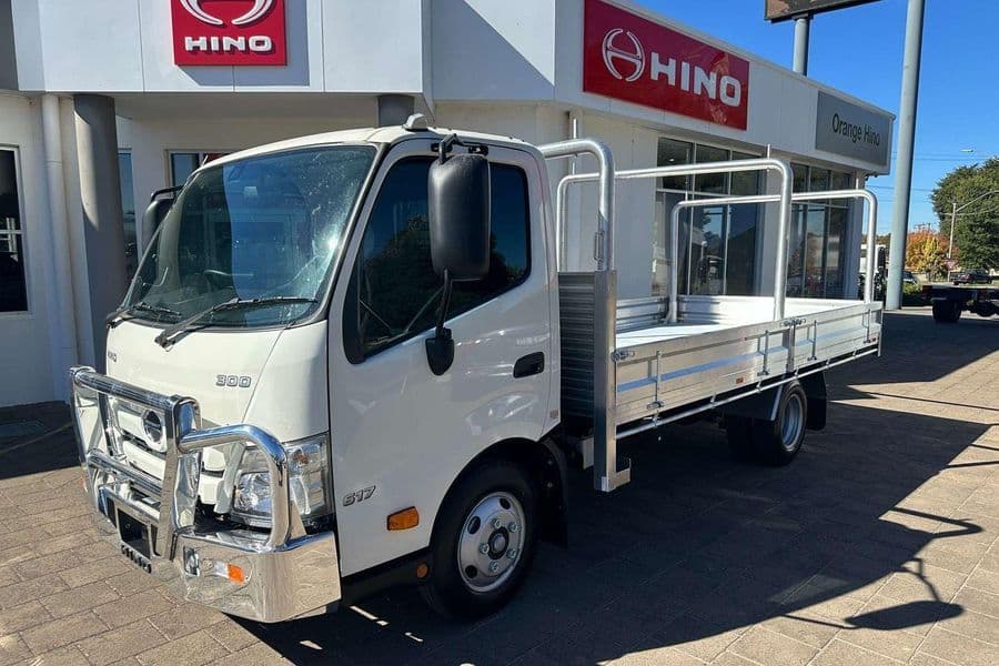 2025 Hino 300 Series 617 Tray Dropside (White) Demo Truck